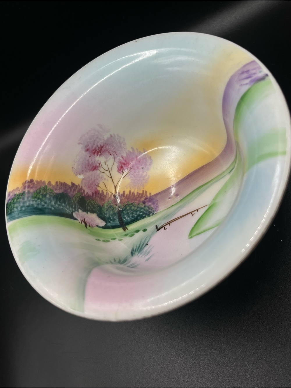 Antique Art Deco Meito China hand-painted compote bowl MEITO